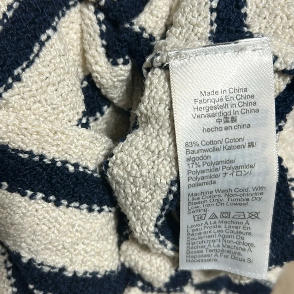 J.Crew striped nautical mock neck sweater medium